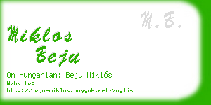miklos beju business card